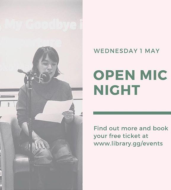 Attention local writers! As part of this years guernseylitfest were hosting a creative writing Open Mic Night on Wednesday 1 May. Read your prose work in front of a friendly audience, and meet other writers and hear them read. Find out more and book your free ticket at www.library.gg/events #guernsey #writing #openmic #amwriting